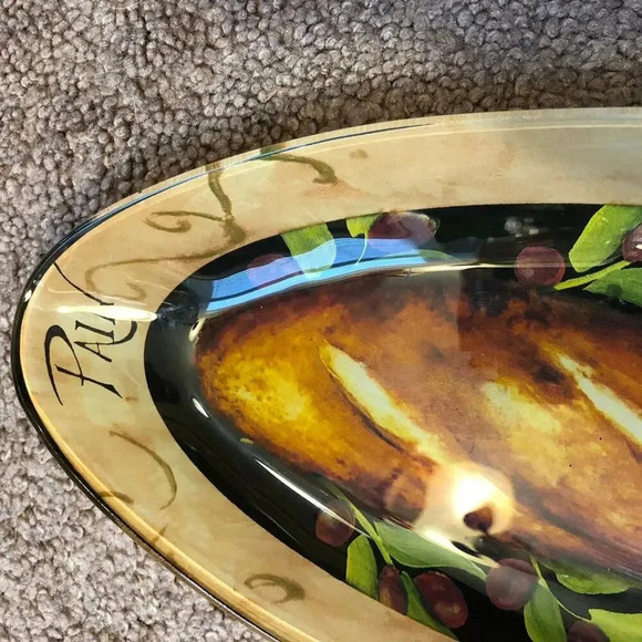 Vintage Unique Cottagecore Glass Barguette Bread Tray 16" Long Signed - Picture 6 of 7